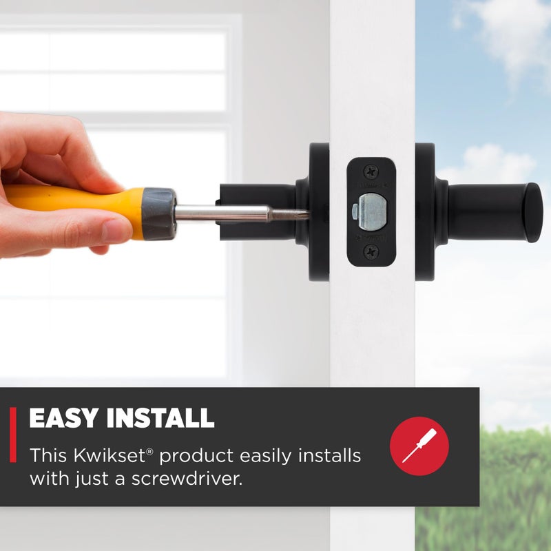 Kwikset Breton Entry Door Handle with Lock and Key  Secure Keyed Reversible Lever Exterior  For Front Entrance and Bedrooms  Matte Black   Pick Resistant Smartkey Rekey Security and Microban - Image 3